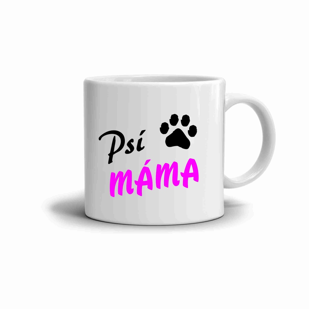 Biely keramický hrnček 330ml s obrázkom - psia mama