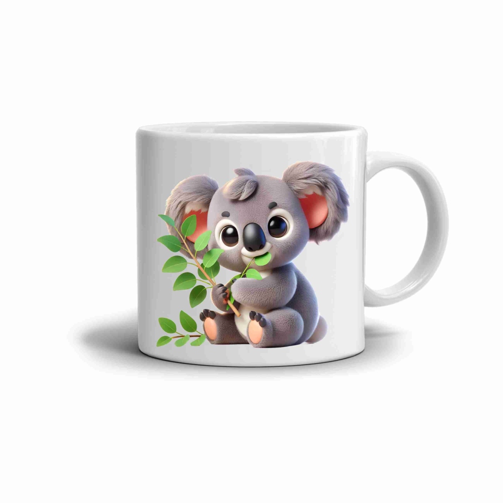 Biely keramický hrnček 330ml s obrázkom - roztomilá koala