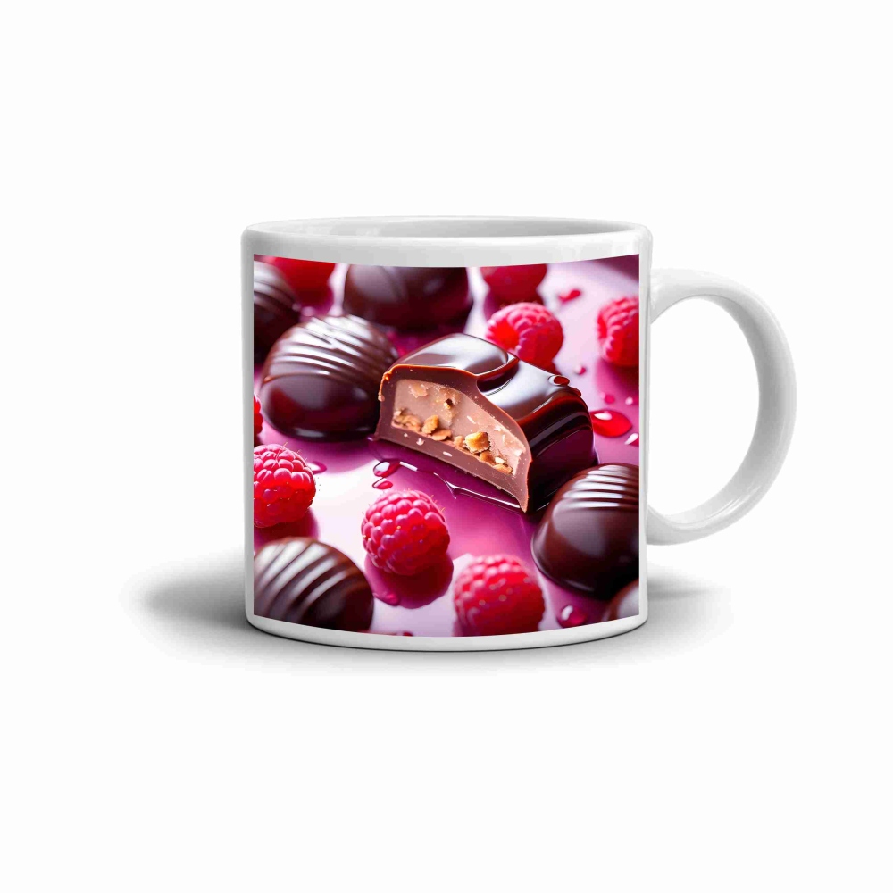 Biely keramický hrnček 330ml s obrázkom - sladké pokušenie