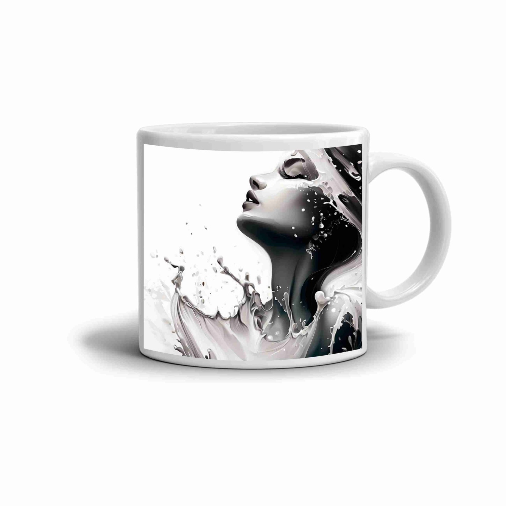 Biely keramický hrnček 330ml s obrázkom - vládkyňa vody