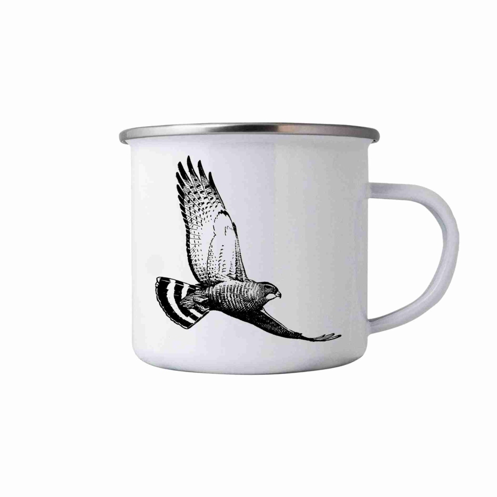 Biely plechový hrnček 380ml s obrázkom - kany