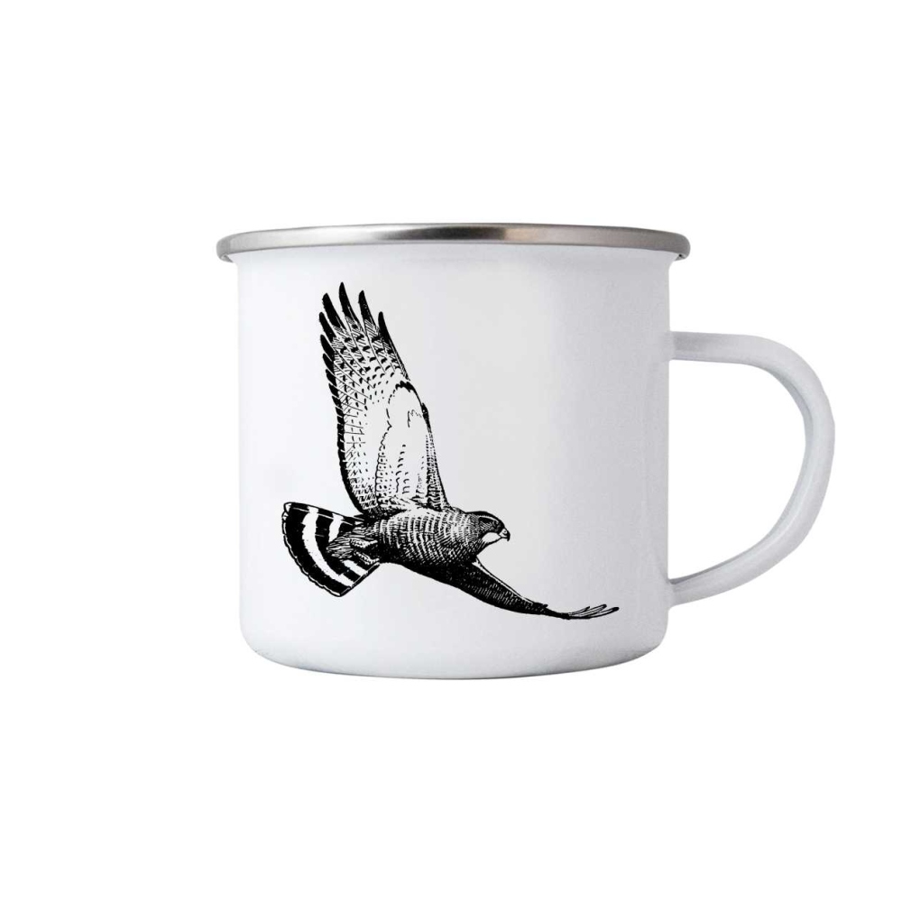 Biely plechový hrnček 380ml s obrázkom - kany