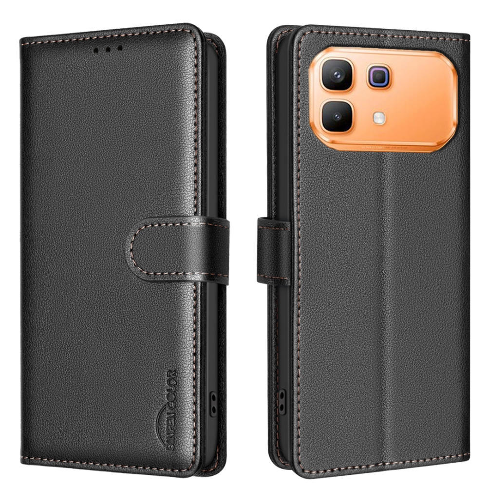 BINFEN knižkové púzdro na Infinix Note 60 5G/Note 60 Pro 5G - čierne