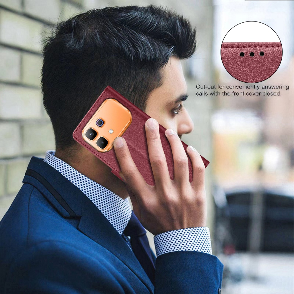 BINFEN knižkové púzdro na Infinix Note 60 5G/Note 60 Pre 5G - červené