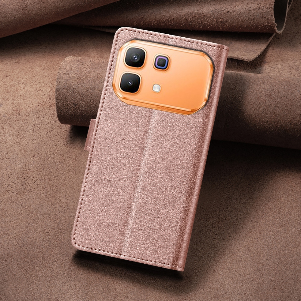 BINFEN knižkové púzdro na Infinix Note 60 5G/Note 60 Pro 5G - ružovozlaté