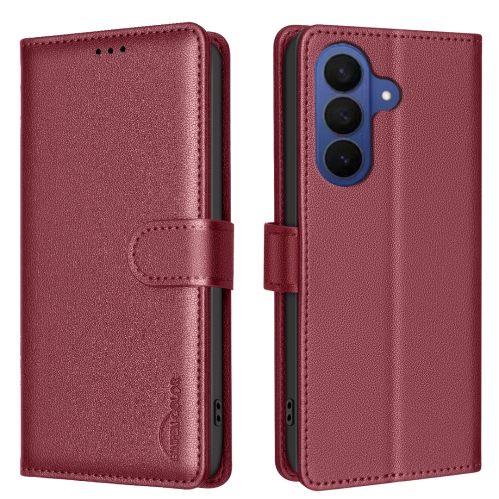 BINFEN knižkové púzdro na Samsung Galaxy S26 FE - červené