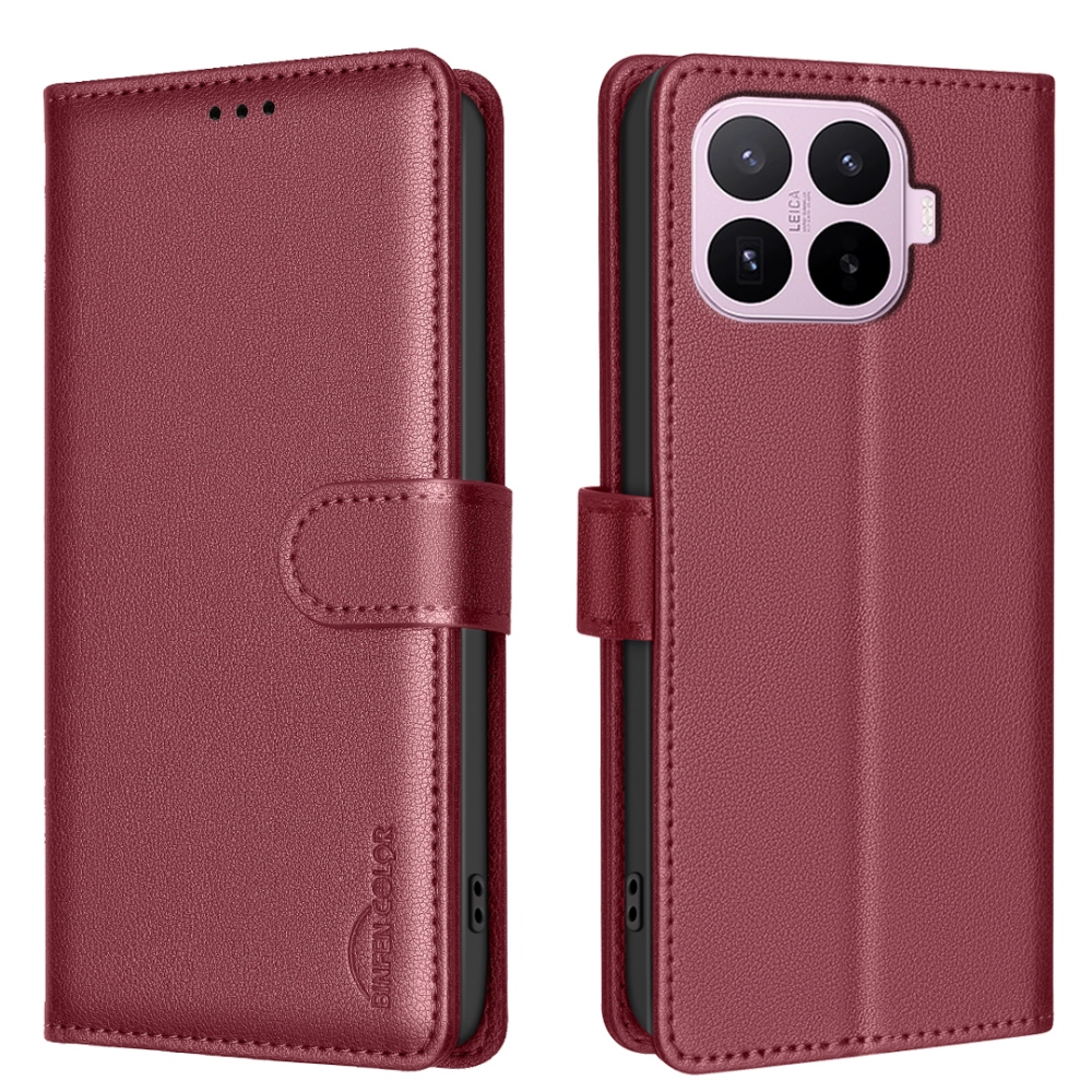 BINFEN knižkové púzdro na Xiaomi 17T Pro - červené