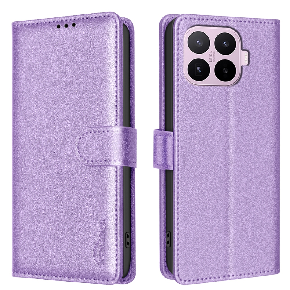 BINFEN knižkové púzdro na Xiaomi 17T Pro - fialové
