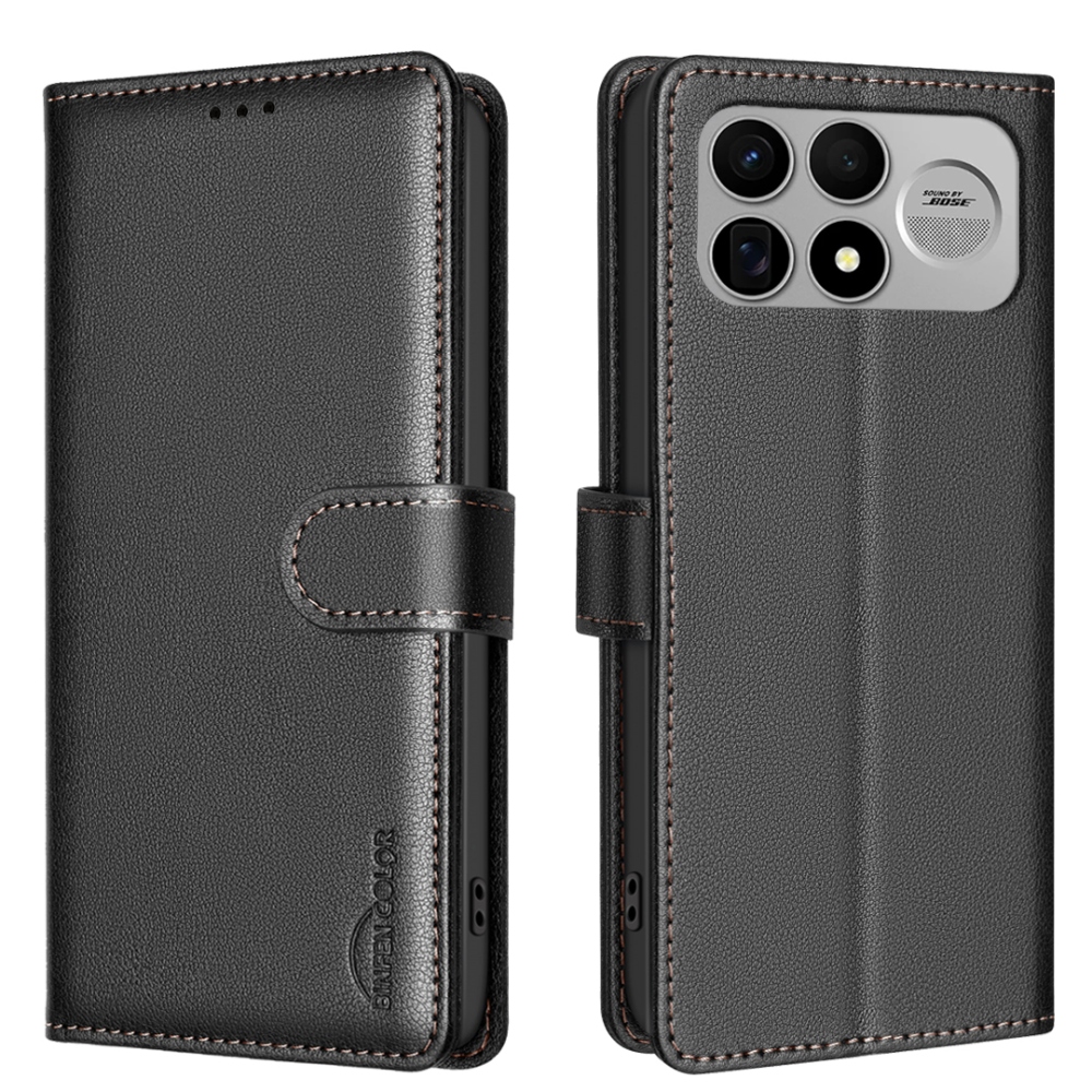 BINFEN knižkové púzdro na Xiaomi Poco F9 Ultra/F8 Ultra 5G - čierne