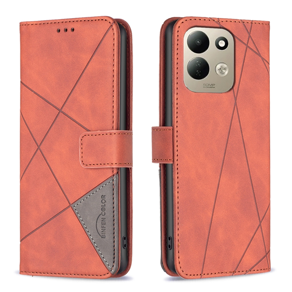 BINFEN knižkové púzdro na Xiaomi Redmi 17 4G/5G - hnedé