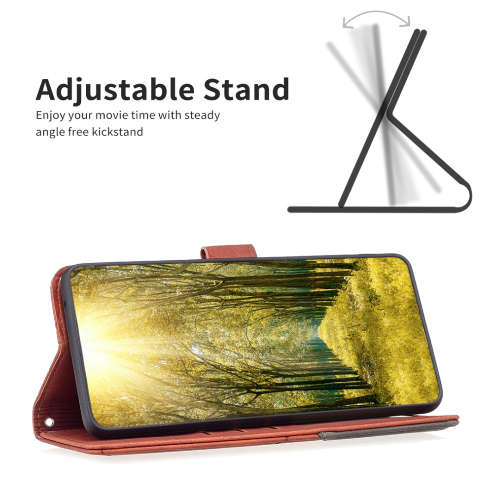 BINFEN knižkové púzdro na Xiaomi Redmi 17 4G/5G - hnedé