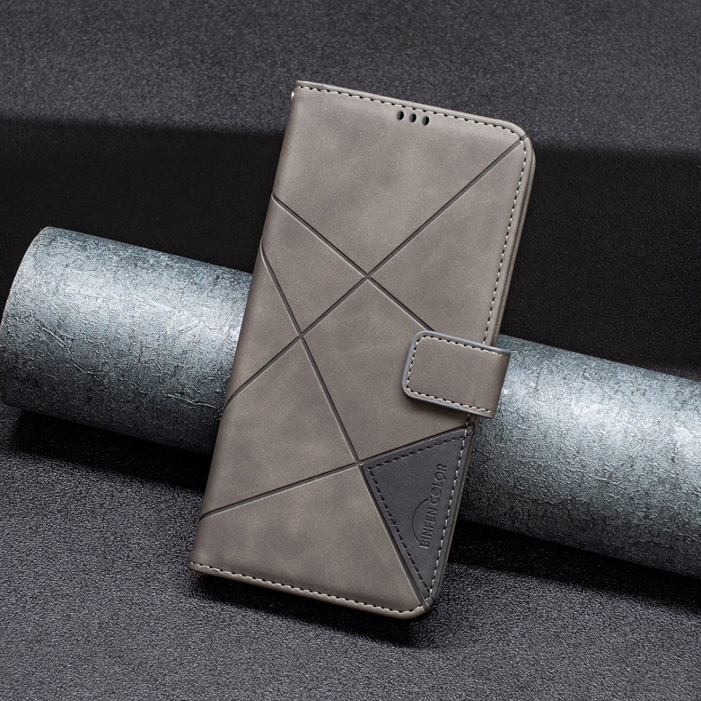 BINFEN knižkové puzdro na Xiaomi Redmi 17 4G/5G - šedé