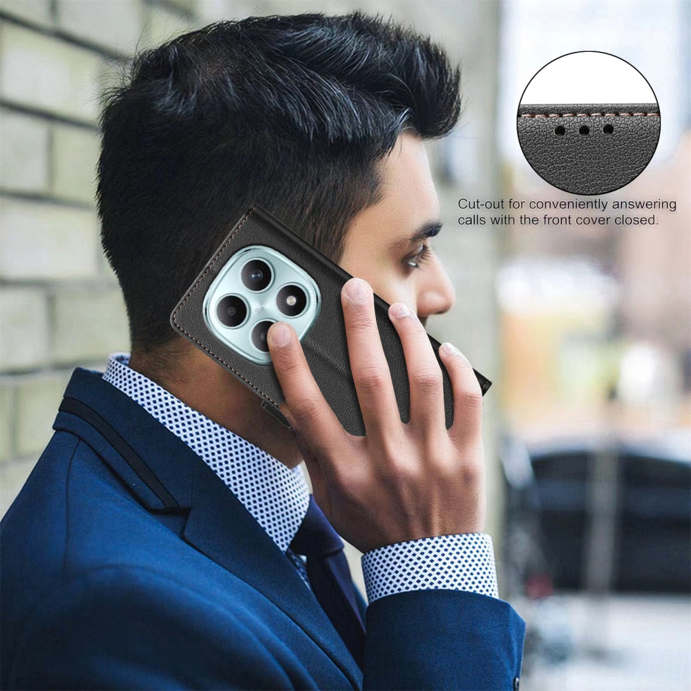 BINFEN knižkové púzdro na Xiaomi Redmi Note 15 Pro 4G - čierne