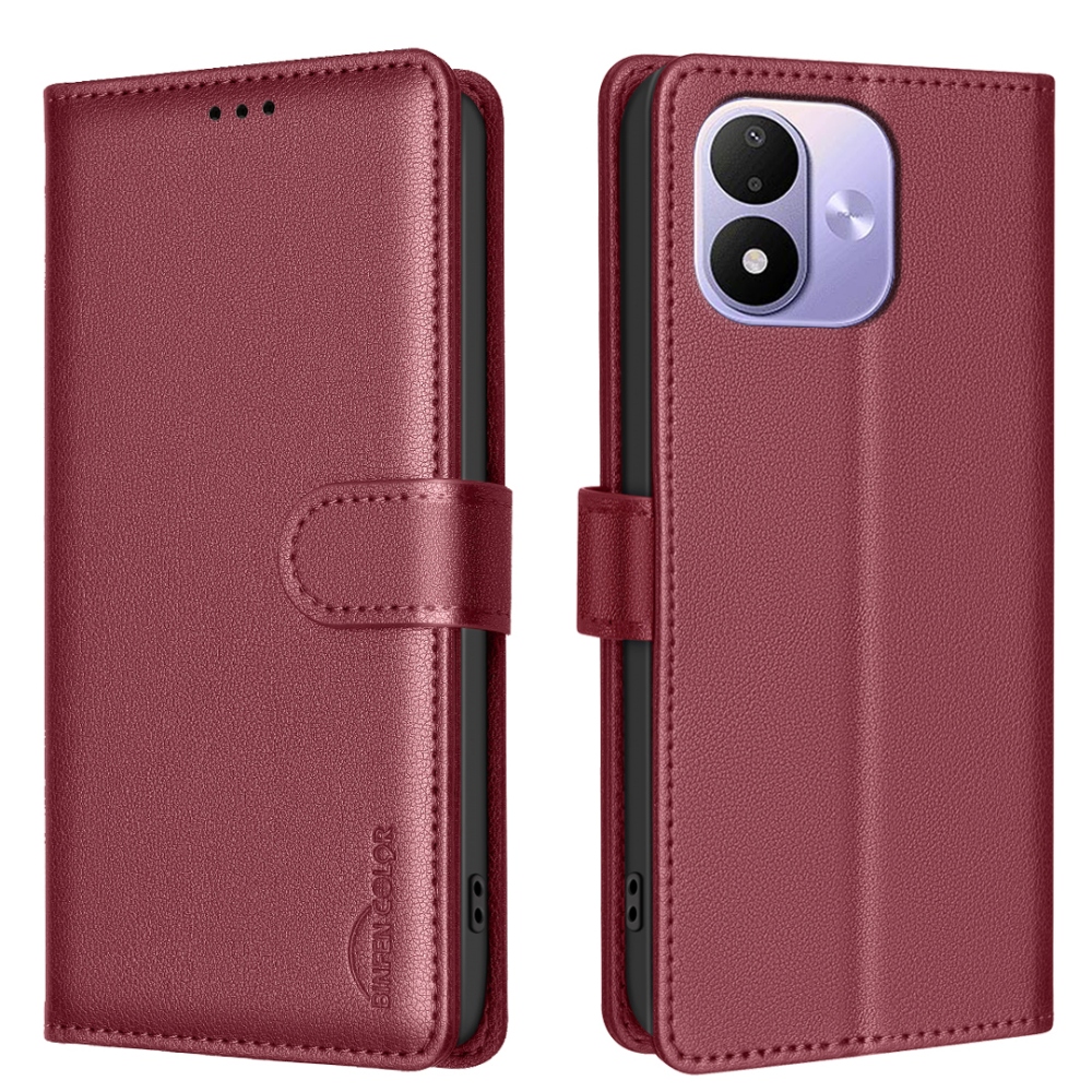 BINFEN knižkové púzdro na Xiaomi Redmi Note 17 Pro 5G - červené