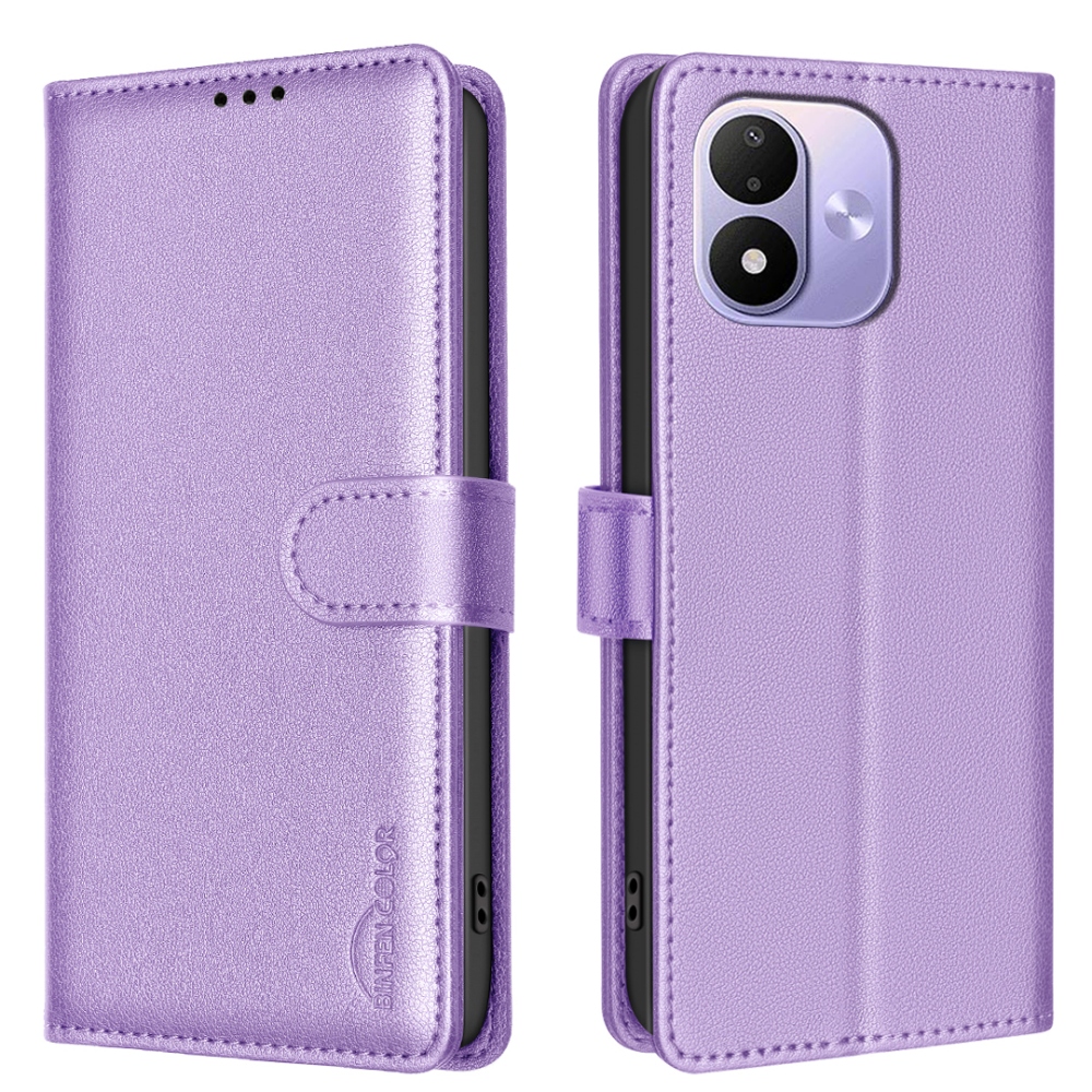 BINFEN knižkové puzdro na Xiaomi Redmi Note 17 Pro 5G - fialové
