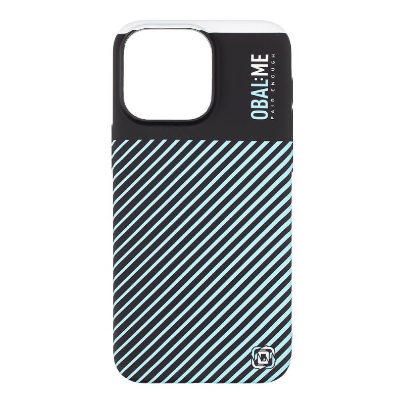 OBAL:ME Flossy Stripes Kryt pre Apple iPhone 15 Pro Max Black/Sky Blue