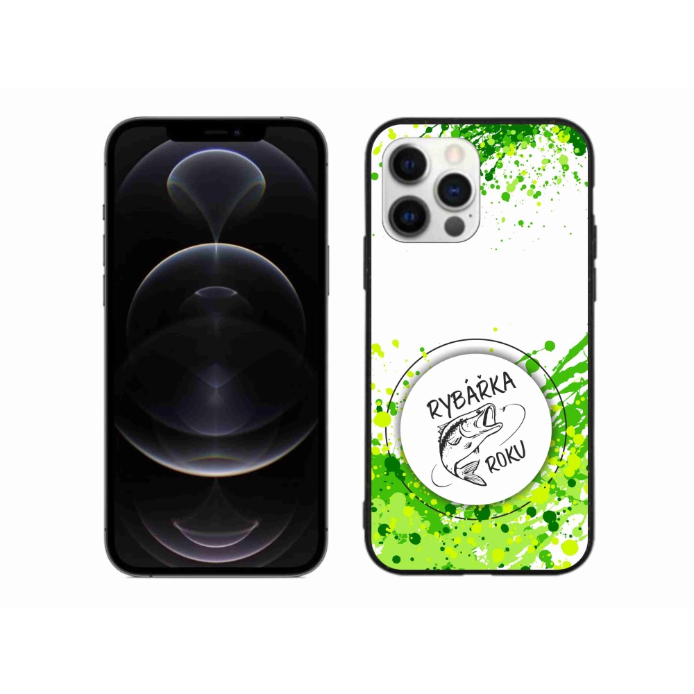 Gélový kryt mmCase na iPhone 12 Pro Max - rybárka roku biele pozadie