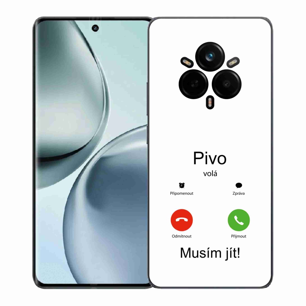 Gélový kryt mmCase na Realme 14 Pro 5G - pivo volá biele pozadie