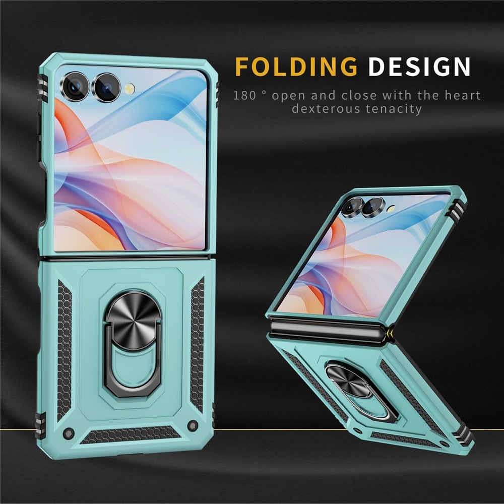 Ring odolný kryt na Samsung Galaxy Z Flip7 5G - modrozelený