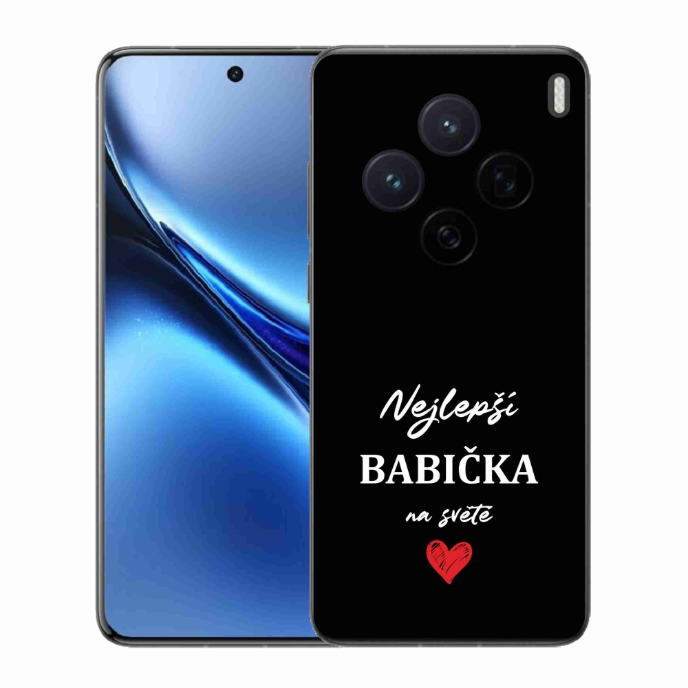 Gélový kryt mmCase na Vivo X200 5G - najlepšia babička 1 čierne pozadie