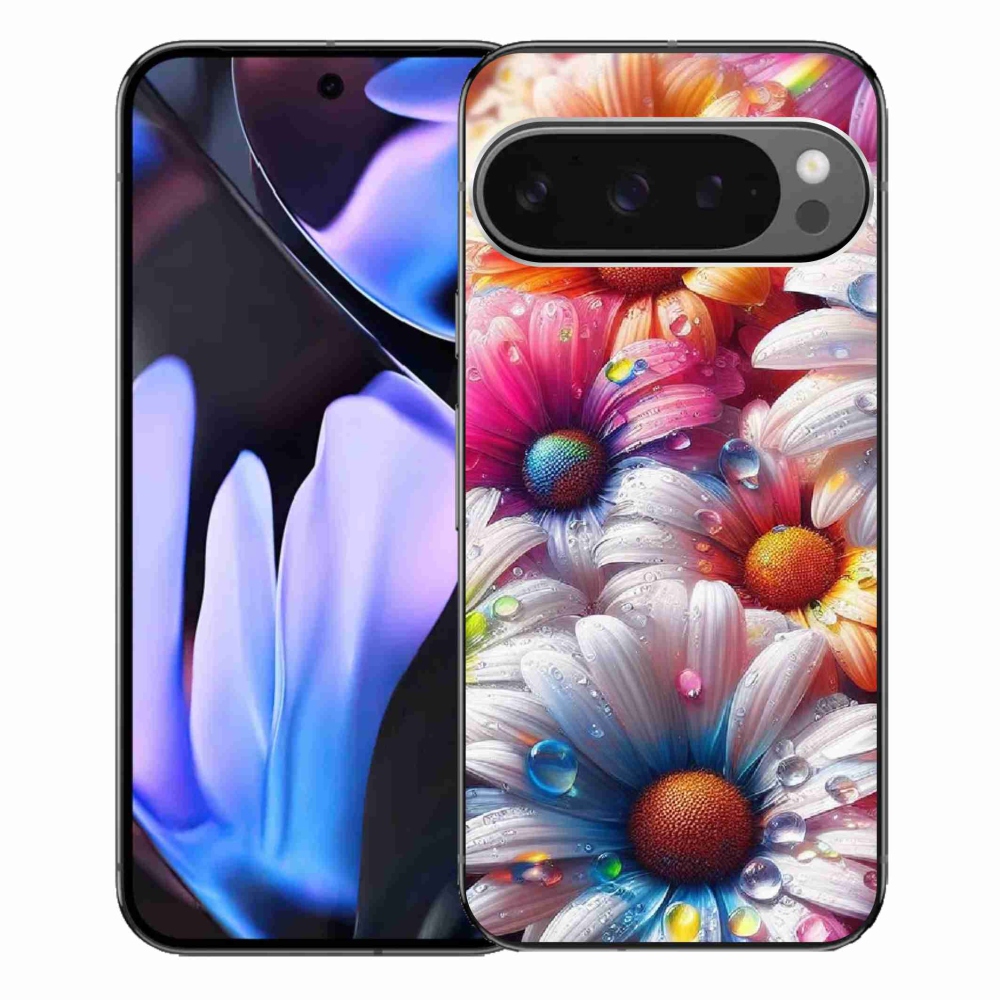 Gélový kryt mmCase na Google Pixel 9 Pro XL - farebné margaréty