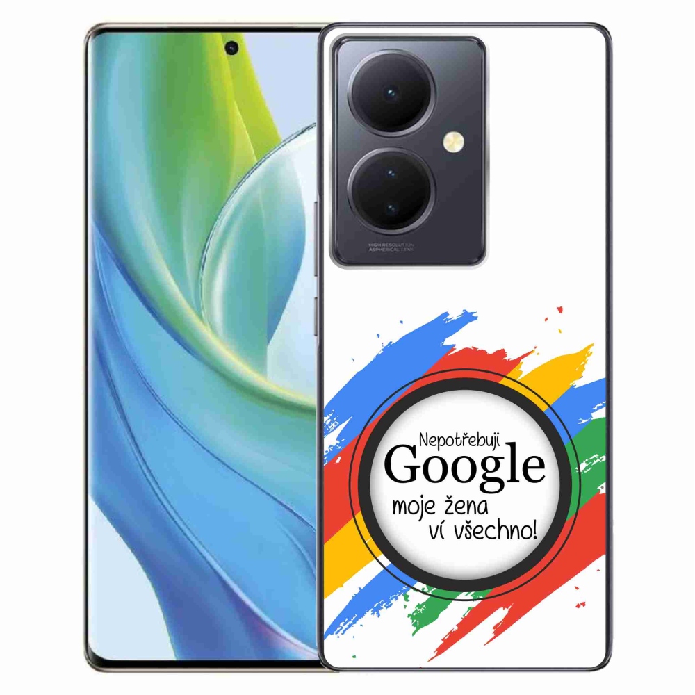 Gélový kryt mmCase na Vivo V29 Lite 5G - žena vie všetko biele pozadie