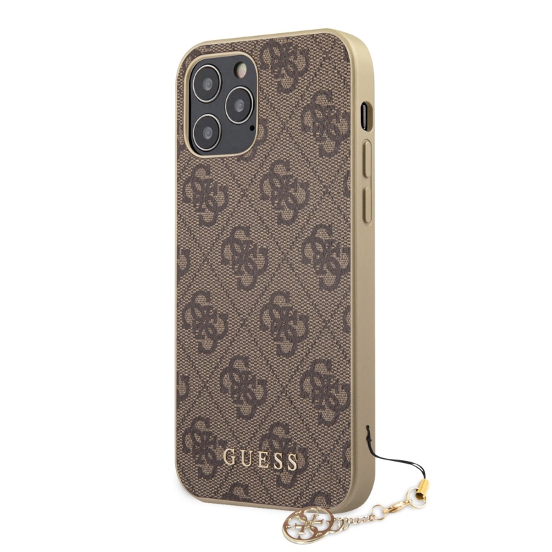 Guess 4G Charms Zadný Kryt pre iPhone 12 Pro Max 6.7 Brown