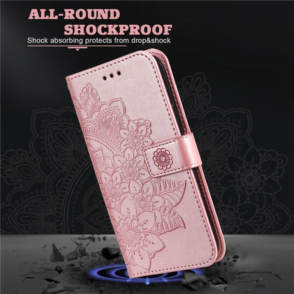 Floral knižkové puzdro na Vivo Y29s 5G - ružové