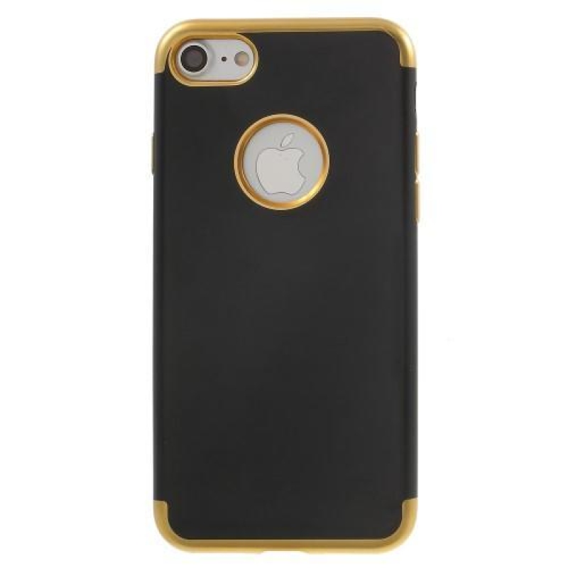 Black gélový obal na iPhone 8 a iPhone 7 - zlatý lem