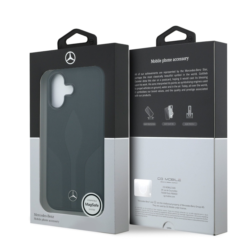 Mercedes Leather The Move MagSafe zadný kryt pre iPhone 17 Black