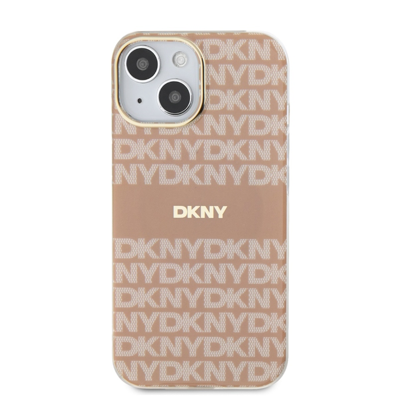 DKNY PC/TPU Repeat Pattern Tonal Stripe Magsafe Zadný Kryt pre iPhone 14 Pink