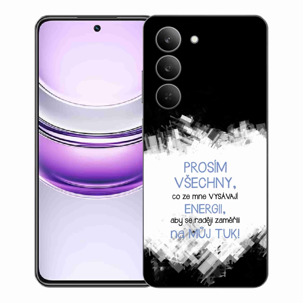 Gélový kryt mmCase na Realme 14x 5G - vtipný text 1 modrý