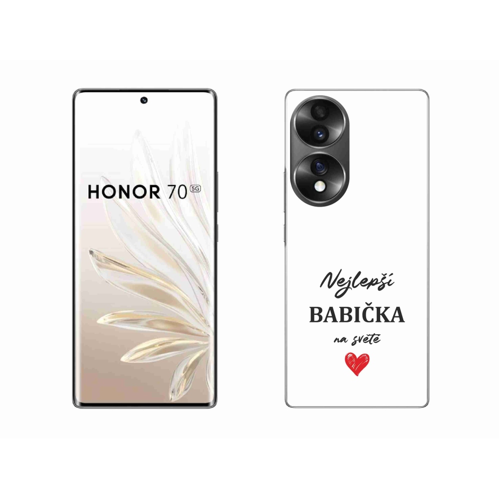 Gélový kryt mmCase na Honor 70 - najlepšia babička 1 biele pozadie