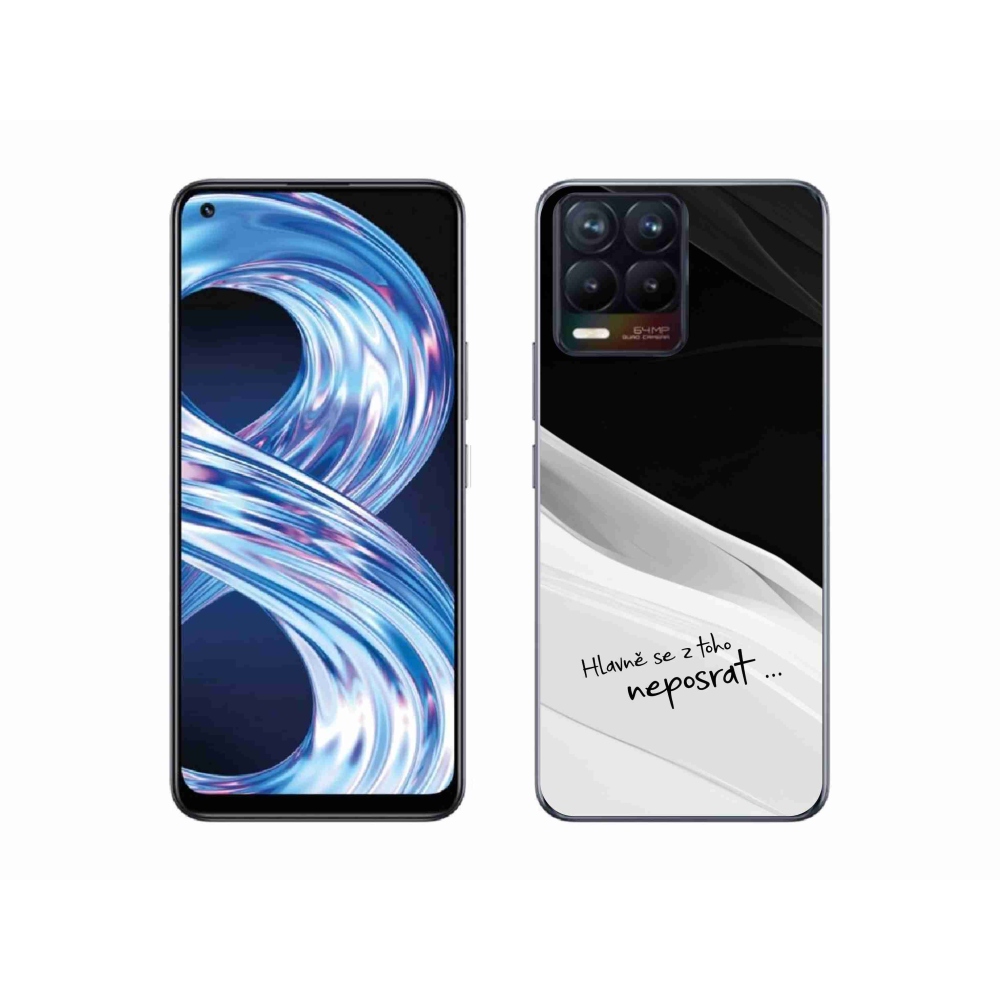 Gélový kryt mmCase na Realme 8 Pro - vtipný text 13 bieločierne pozadie