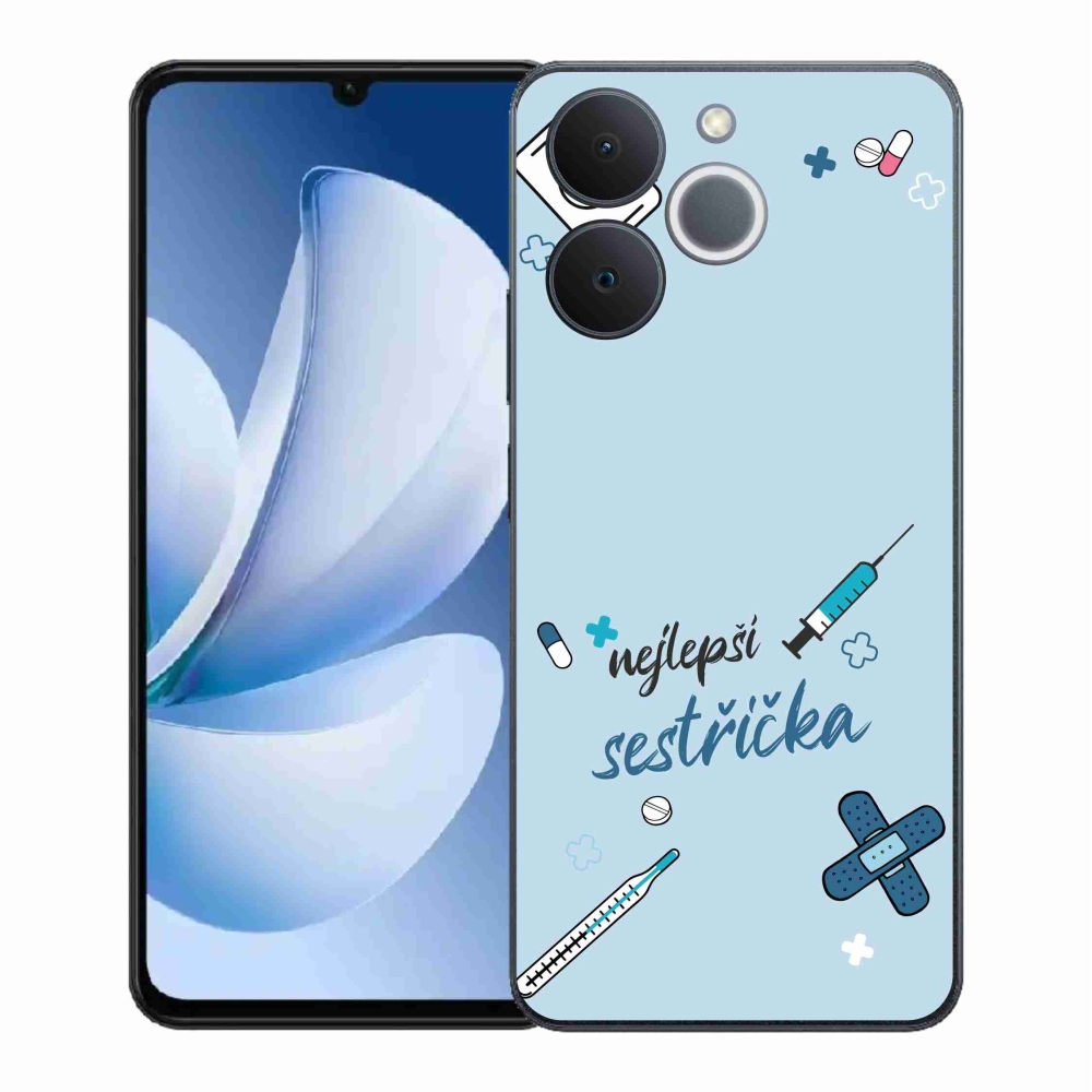 Gélový kryt mmCase na Realme Note 70T - najlepšia sestrička modré pozadie