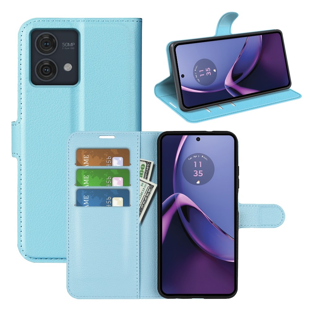 Litchi knižkové púzdro na Motorola Moto G84 5G - modré