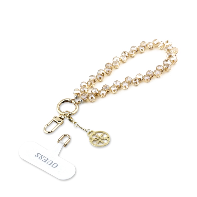 Guess Universal Hand Strap Crystals 4G Charm Gold