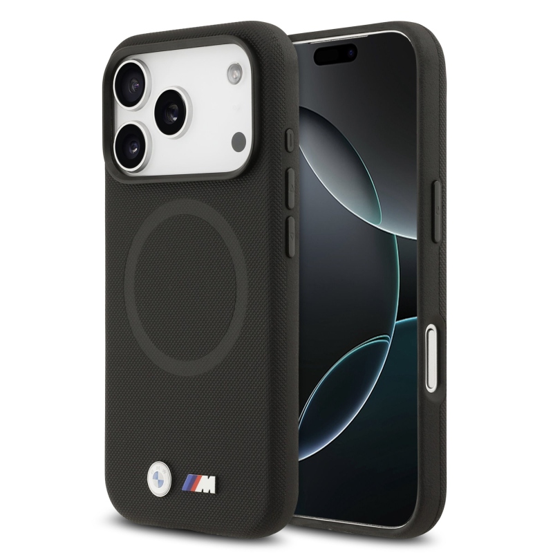 BMW M FW Metal Logo – zadný kryt pre iPhone 17 Pro, čierny