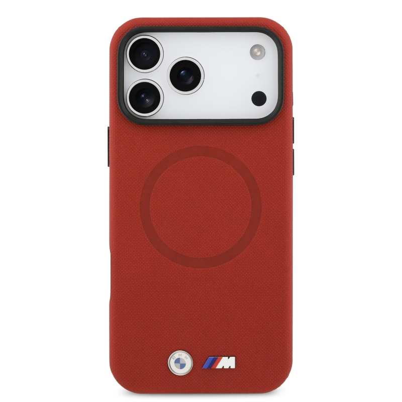 BMW M FW Metal Logo – zadný kryt pre iPhone 17 Pro Max – červený