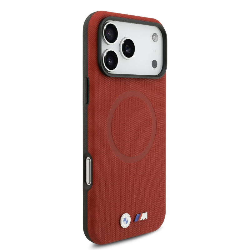 BMW M FW Metal Logo – zadný kryt pre iPhone 17 Pro Max – červený
