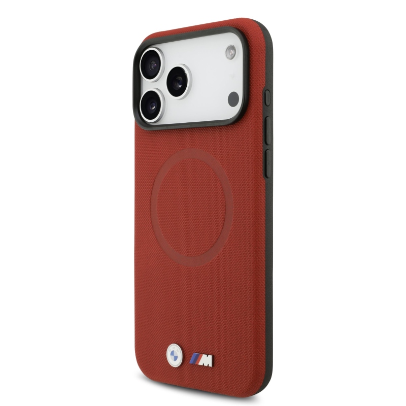 BMW M FW Metal Logo – zadný kryt pre iPhone 17 Pro Max – červený