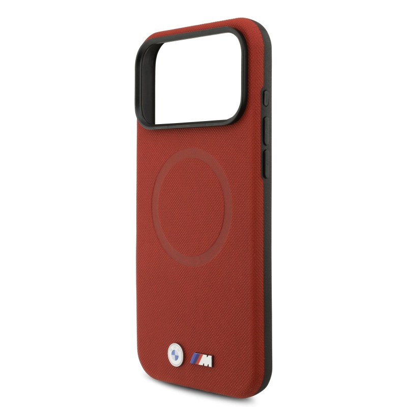 BMW M FW Metal Logo – zadný kryt pre iPhone 17 Pro Max – červený
