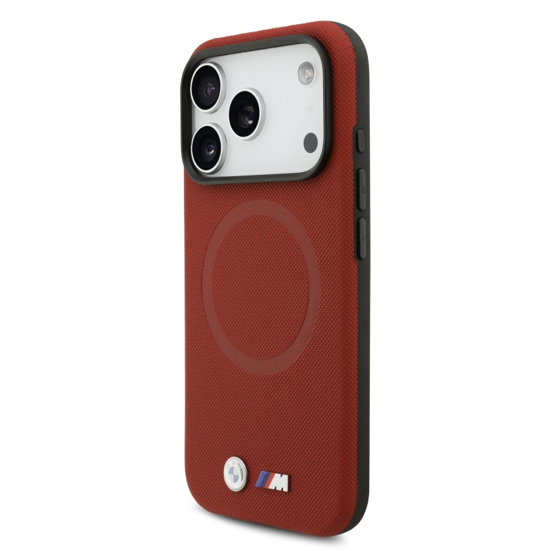 BMW M FW Metal Logo – zadný kryt pre iPhone 17 Pro, červený