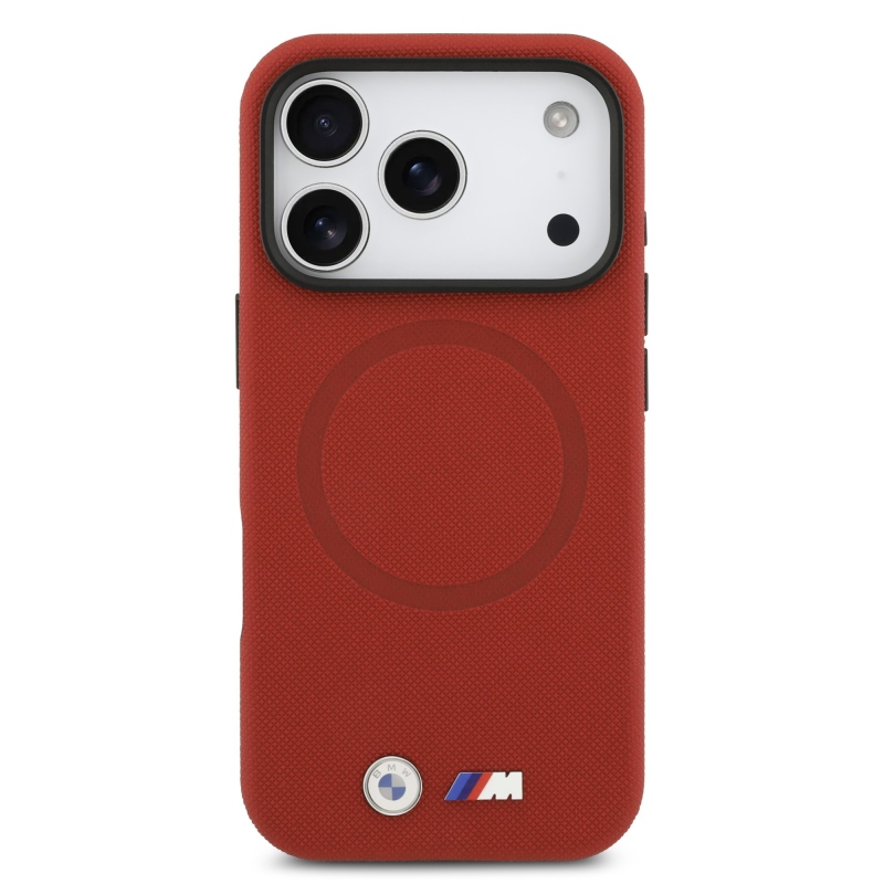 BMW M FW Metal Logo – zadný kryt pre iPhone 17 Pro, červený