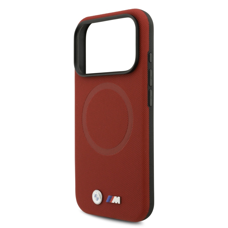 BMW M FW Metal Logo – zadný kryt pre iPhone 17 Pro, červený