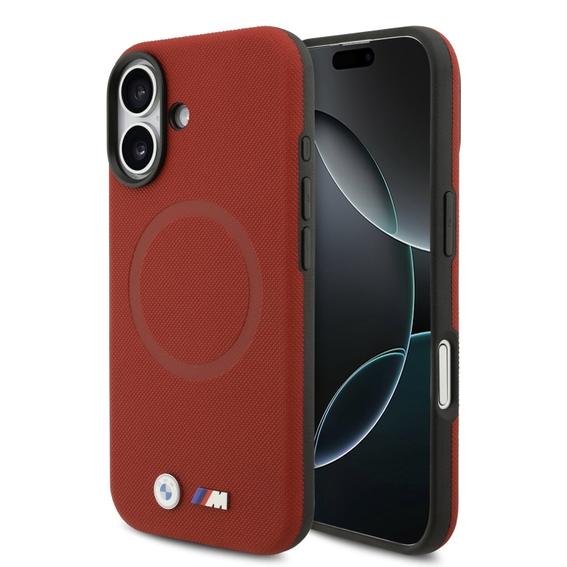 BMW M FW Metal Logo – zadný kryt pre iPhone 17, červený