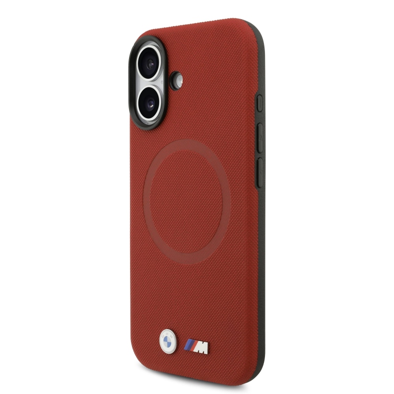 BMW M FW Metal Logo – zadný kryt pre iPhone 17, červený