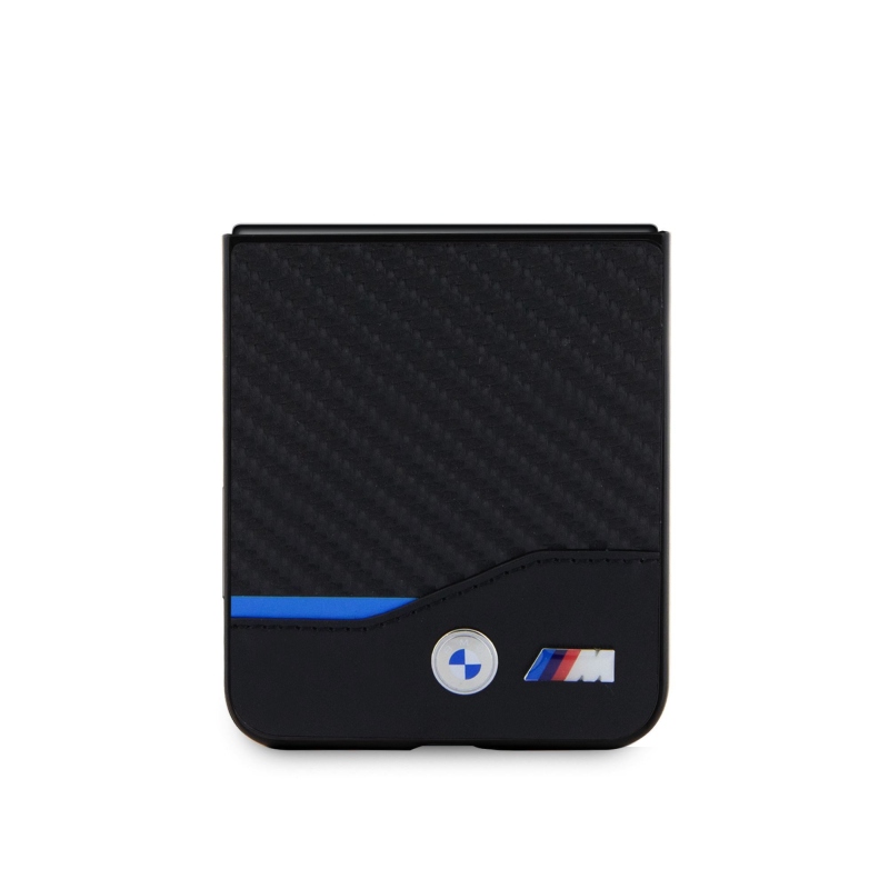 BMW M PU Carbon Blue Line Zadný Kryt pre Samsung Galaxy Z Flip 5 Black
