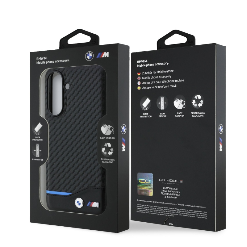 Zadný kryt BMW M PU Carbon pre Samsung Galaxy A56 Black