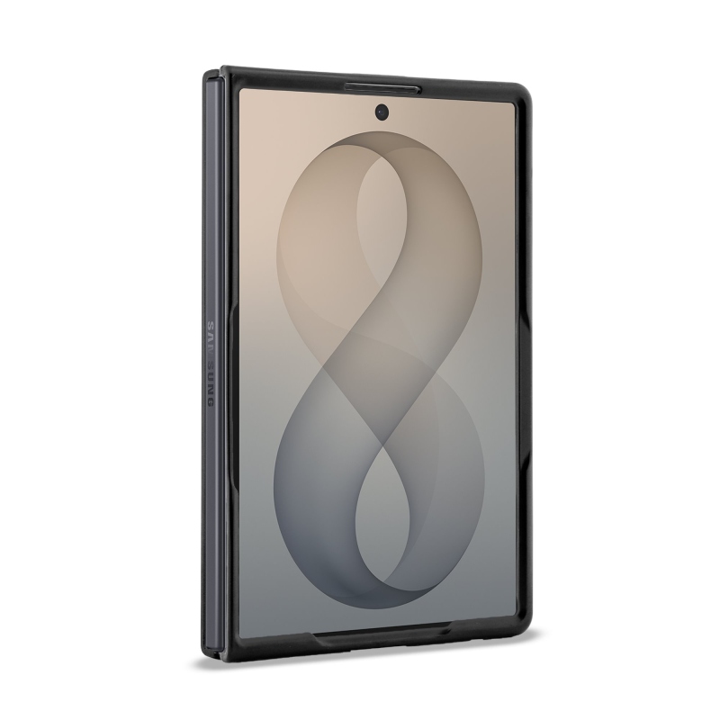 BMW M PU perforovaný zadný kryt s trojfarebnými pruhmi a magnetickým uchytením pre Samsung Galaxy Z Fold 8, čierny